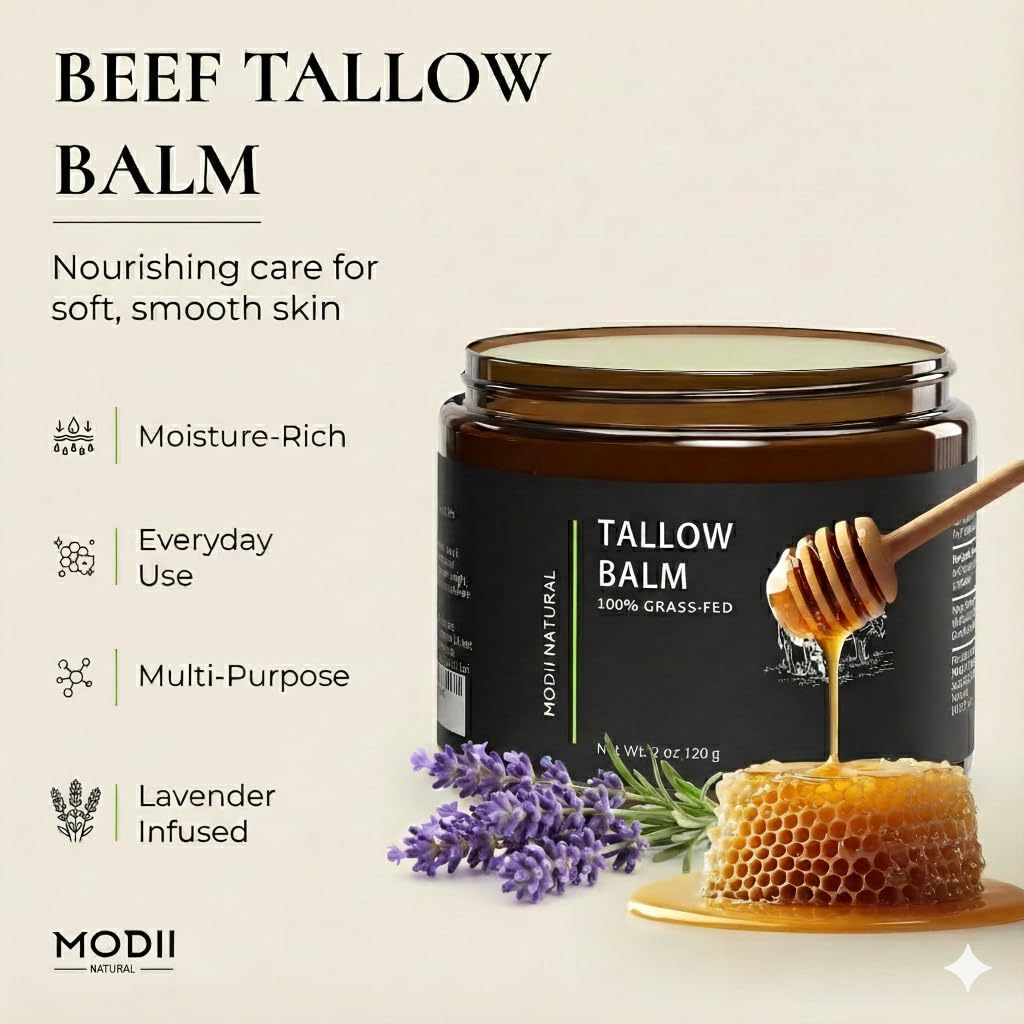 MODII Natural Handmade Tallow Balm – Lavender – 120g