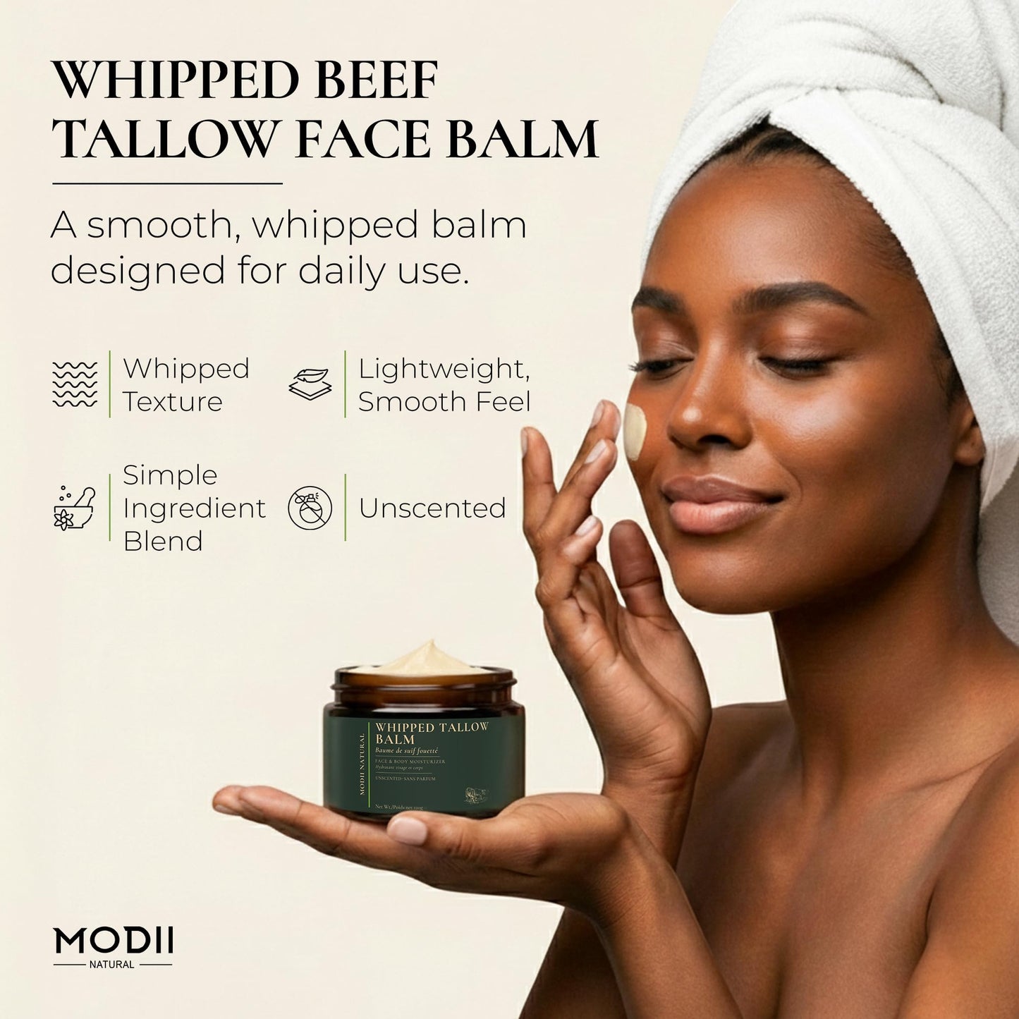 MODII Natural Whipped Tallow Balm (120g)