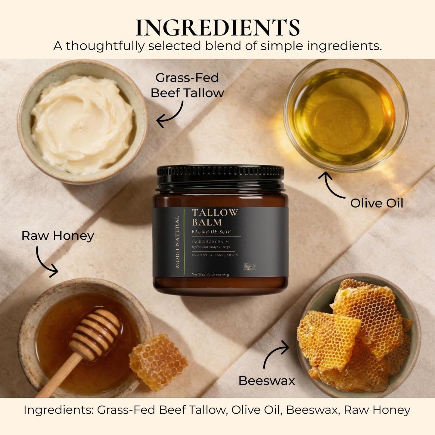 Natural Handmade Tallow Balm - 60g