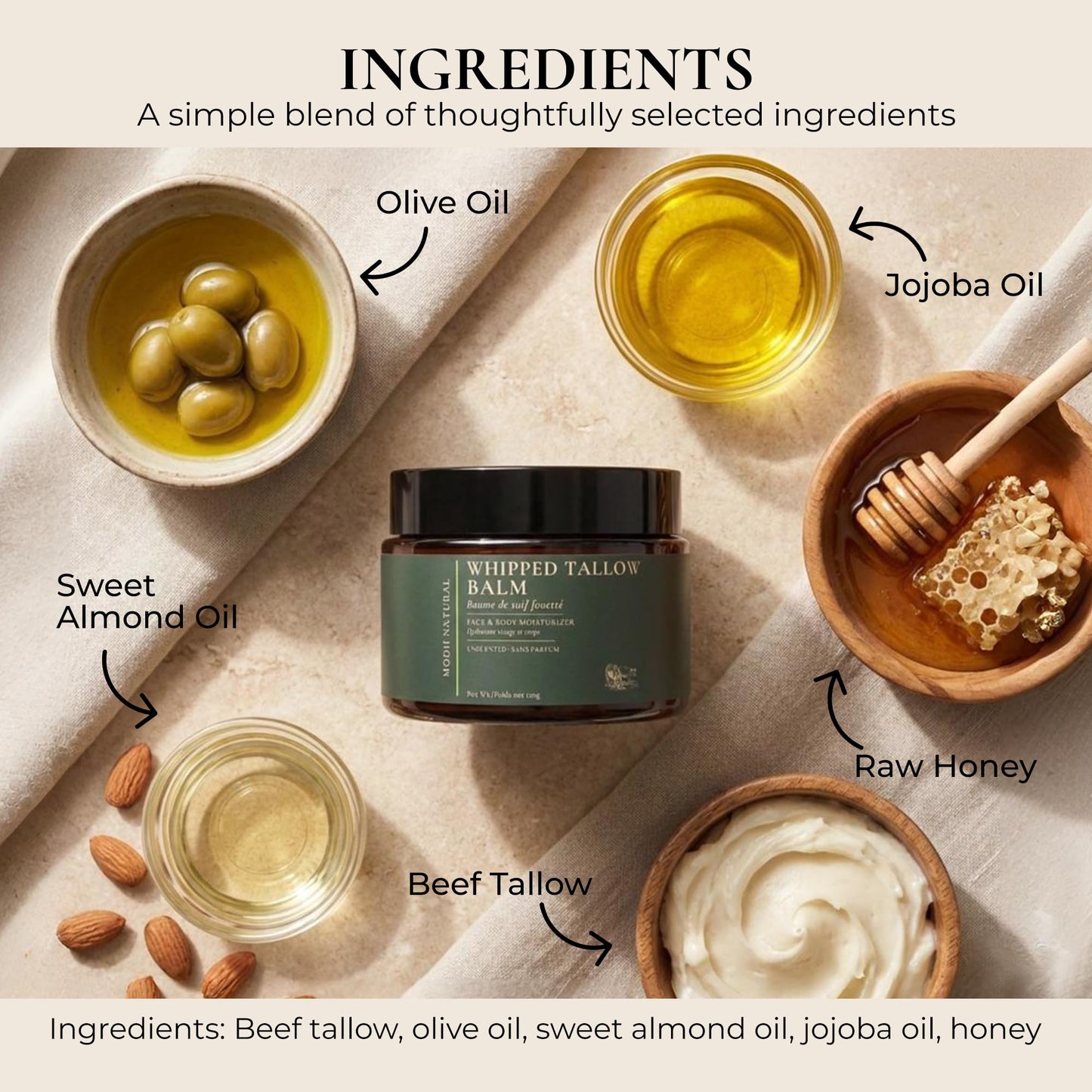 MODII Natural Whipped Tallow Balm (120g)